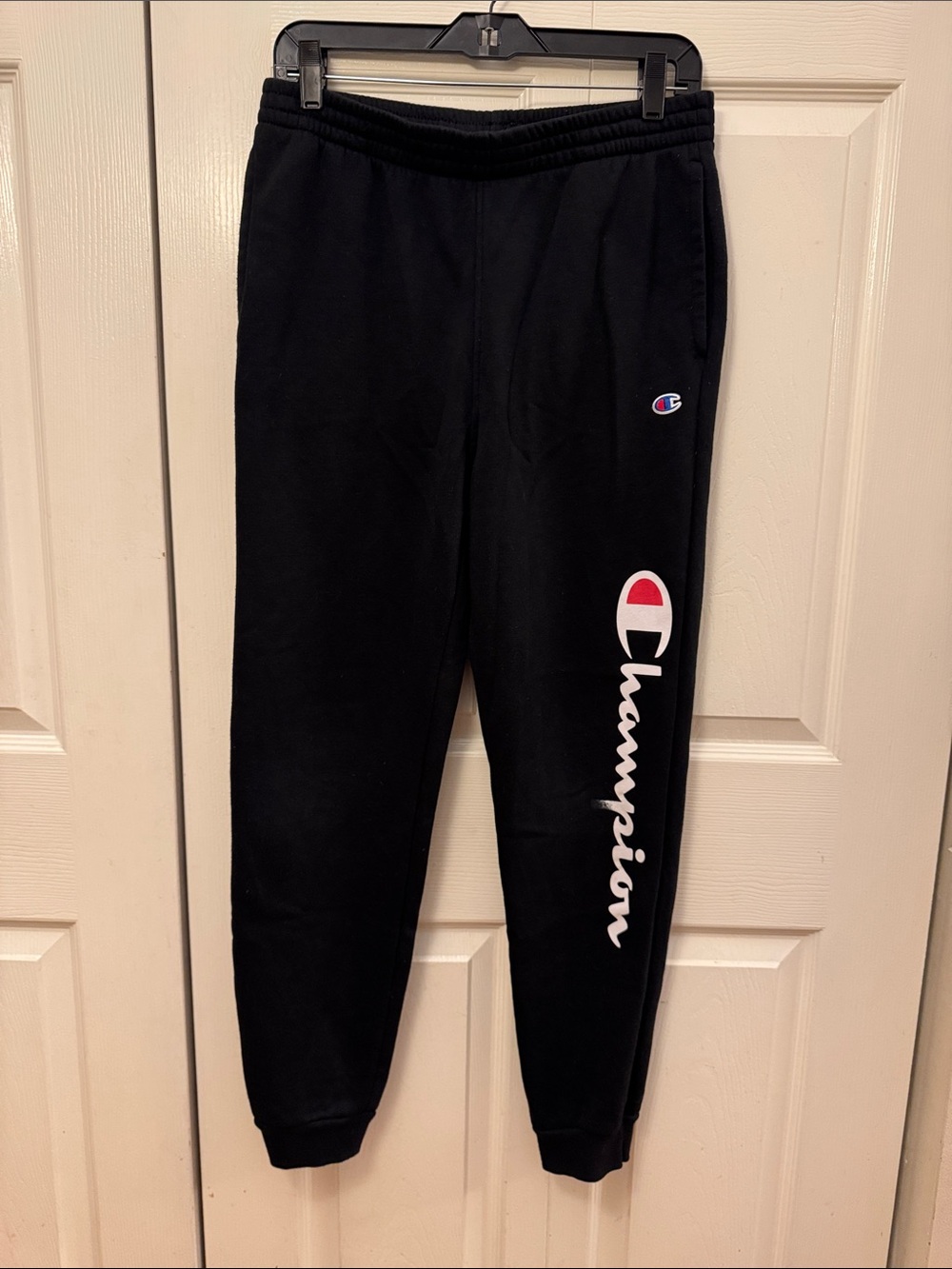 Champion Youth Joggers with Signature Script in White & Red Logo